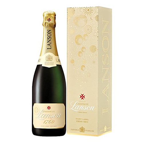 Lanson Ivory Label Demi-Sec, Gift Boxed 75cl - Fast Shipping